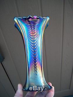Rare Color Northwood Drapery Carnival Glass Vase Gorgeous Color