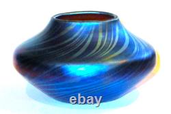 Rare Early Fred Carder Decorated Blue Aurene Vase Model #750 LionsGateAntiques