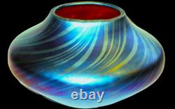 Rare Early Fred Carder Decorated Blue Aurene Vase Model #750 LionsGateAntiques