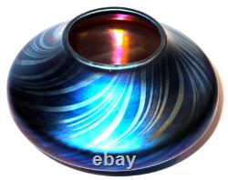 Rare Early Fred Carder Decorated Blue Aurene Vase Model #750 LionsGateAntiques