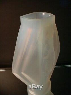 Rare Etling Glass 10 Ht. Lucille Sevin Opalescent Draped Nude Vase #38 Art Deco