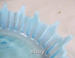 Rare Fenton LG Wright Ice Blue Opalescent Thread & Rib Epergne