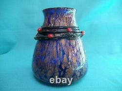 Rare Loetz Glass Iridescent Cobalt Vase