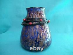 Rare Loetz Glass Iridescent Cobalt Vase