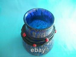 Rare Loetz Glass Iridescent Cobalt Vase