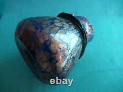 Rare Loetz Glass Iridescent Cobalt Vase