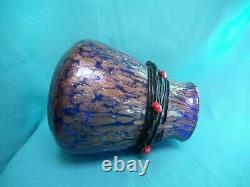 Rare Loetz Glass Iridescent Cobalt Vase