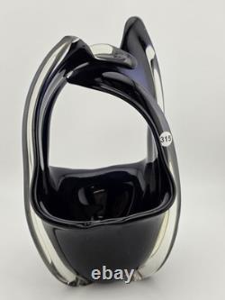 Rare Modern Abstract Murano Art Glass Vase Cobalt Blue Freeform Sculpture