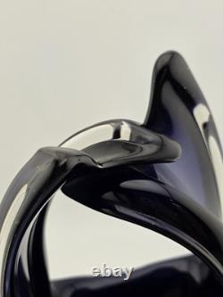 Rare Modern Abstract Murano Art Glass Vase Cobalt Blue Freeform Sculpture
