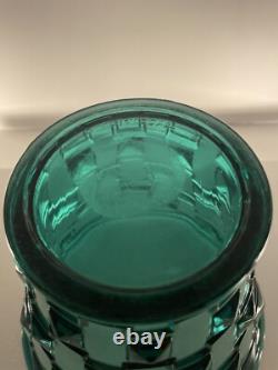 Rare Orrefors Glass Simon Gate Art Deco Pot Vase Bowl SP14 Faceted Turquoise