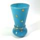 Rare Signed Antique PORTIEUX VALLERYSTHAL French Blue Opaline Vase w Gold Stars