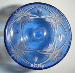 Rare Soviet cobalt glass blue Bohemian glass vintage goblet USSR set 2pcs