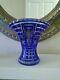 Rare Stunning Thomas Webb Cut to Clear Blue Crystal Glass Vase c. (1936-1949)