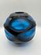 Rare Vintage Murano Battuto Art Glass Vase Blue Carved Carlo Scarpa, Italy
