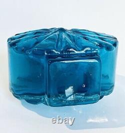 Rare Whitefriars Glass Vase BLUE Sunburst
