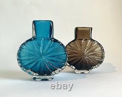 Rare Whitefriars Glass Vase BLUE Sunburst
