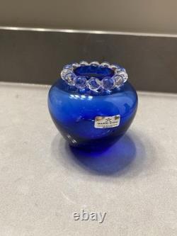 Rare cobalt blue Mario Cioni crystal vase