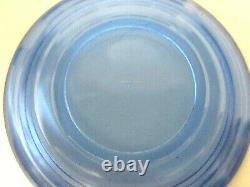 Rarely Seen Akro Agate Trnsp. Blue Large Concentric Ring Child's Tea Set / # 91