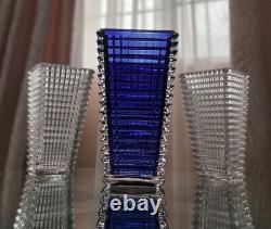 Rectangular Glass Vase 11 TALL BLUE COLOR MOTHERS DAY GIFT