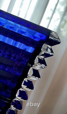 Rectangular Glass Vase 11 TALL BLUE COLOR MOTHERS DAY GIFT