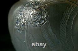 Rene Lalique Nefliers Glass Vase With Blue Staining, Circa 1923