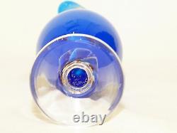 Retro Empoli Blue Cased Glass Jug Ewer, Italy