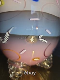 Richard Marquis Ro Purser Noble Effort 1985 Murrine Footed Art Glass Bowl Vase