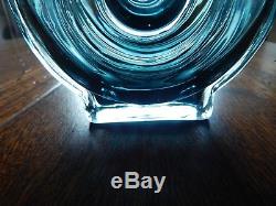 Riihimaki/Riihimaen Lasi Oy Glass Aitanlukko Vase in Blue Grey Helena Tynell