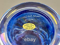 Robert Held Art Glass Blue Iridescent 7 1/2 Signed Vase MINT