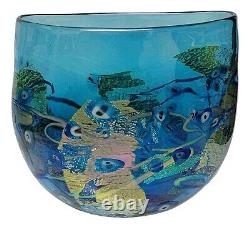 Robert Held Blue 8 Studio Art Glass Vase