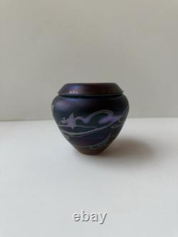 Robert Held Signed Iridescent Art Glass Vase Art Nouveau Miniature