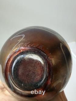 Robert Held Signed Iridescent Art Glass Vase Art Nouveau Miniature