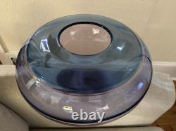 Robin Mix Incalmo Teal Blue Purple Studio Art Glass Bowl Banded Vase Signed 1990