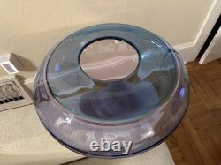 Robin Mix Incalmo Teal Blue Purple Studio Art Glass Bowl Banded Vase Signed 1990