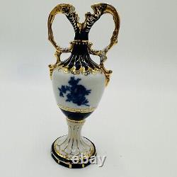 Royal Dux Bohemia Porcelain Cobalt Blue Ornamental Vase