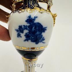 Royal Dux Bohemia Porcelain Cobalt Blue Ornamental Vase