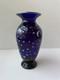 S Lundberg Glass Art Starry Night Cobalt Blue Vase Moon Stars 2000 Signed
