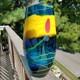 SDS Seapoot Art Glass Vase 14 LARGE 7.5 POUNDS Center Piece Red Blue Yellow