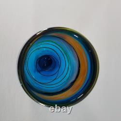 SDS Seapoot Art Glass Vase 14 LARGE 7.5 POUNDS Center Piece Red Blue Yellow