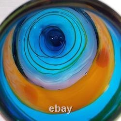 SDS Seapoot Art Glass Vase 14 LARGE 7.5 POUNDS Center Piece Red Blue Yellow