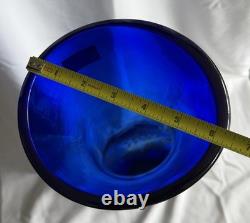 SDS Seapoot Group 28 Cobalt Blue Art Glass Floor Vase MCM Hand Blown No Chips