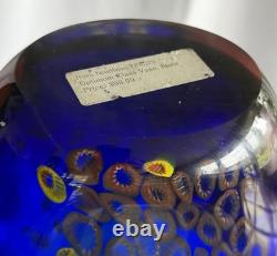 SDS Seapoot Group 28 Cobalt Blue Art Glass Floor Vase MCM Hand Blown No Chips