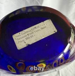 SDS Seapoot Group 28 Cobalt Blue Art Glass Floor Vase MCM Hand Blown No Chips