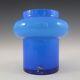 SIGNED Alsterfors/Per Strom Blue Hooped Cased Glass Vase