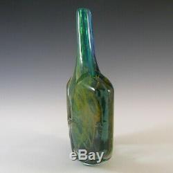 SIGNED Mdina Maltese Blue & Yellow Glass'Fish' /'Axe Head' Vase