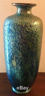 STEUBEN Blue Iridescent VASE Very Nice Condition