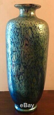 STEUBEN Blue Iridescent VASE Very Nice Condition