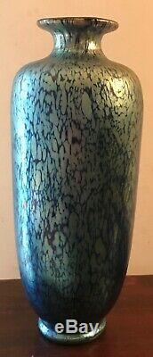 STEUBEN Blue Iridescent VASE Very Nice Condition