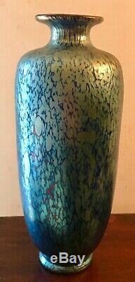 STEUBEN Blue Iridescent VASE Very Nice Condition