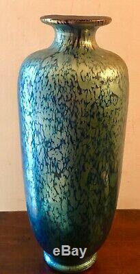 STEUBEN Blue Iridescent VASE Very Nice Condition